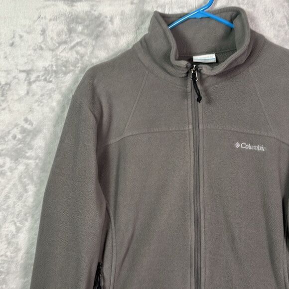 Columbia Gray Full Zip Soft Warm Fleece Zippered Pockets Size 1X - Picture 6 of 8